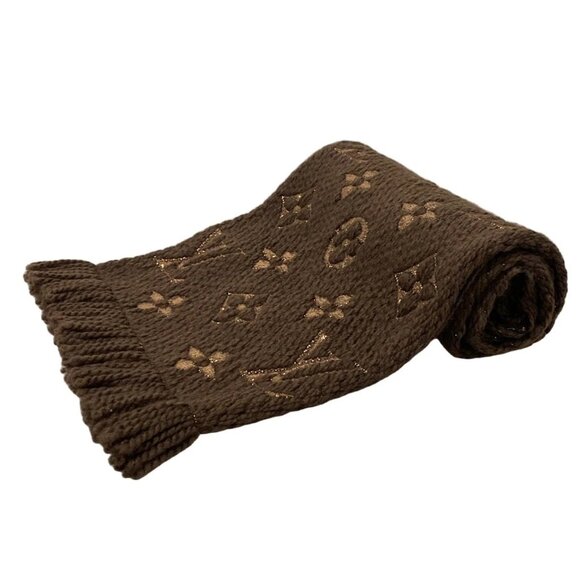 LOUIS VUITTON Eschar Progo Mania Shine Maroon Others -Scarf 490-042925 - Picture 1 of 5